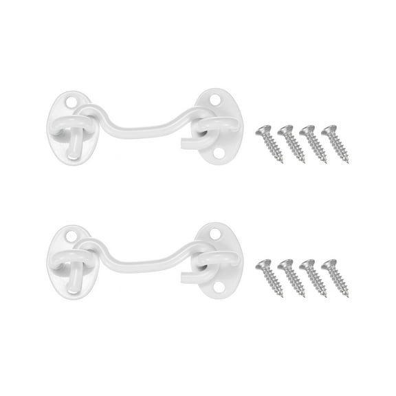 Uxcell 2-Pack Hook and Eye Latch for Door 3 Inch Stainless Steel Gate Latch Barn Door Lock White Hook and Eye Gate Latch