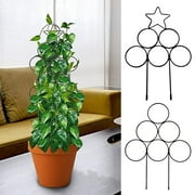 Wharick Plants Support Plant Stakes, Anti-rust Coated Plant Support Frame Stable Structure Round Stackable Decorative Reusable Potted Plant Support Climbing Trellis Home Decor