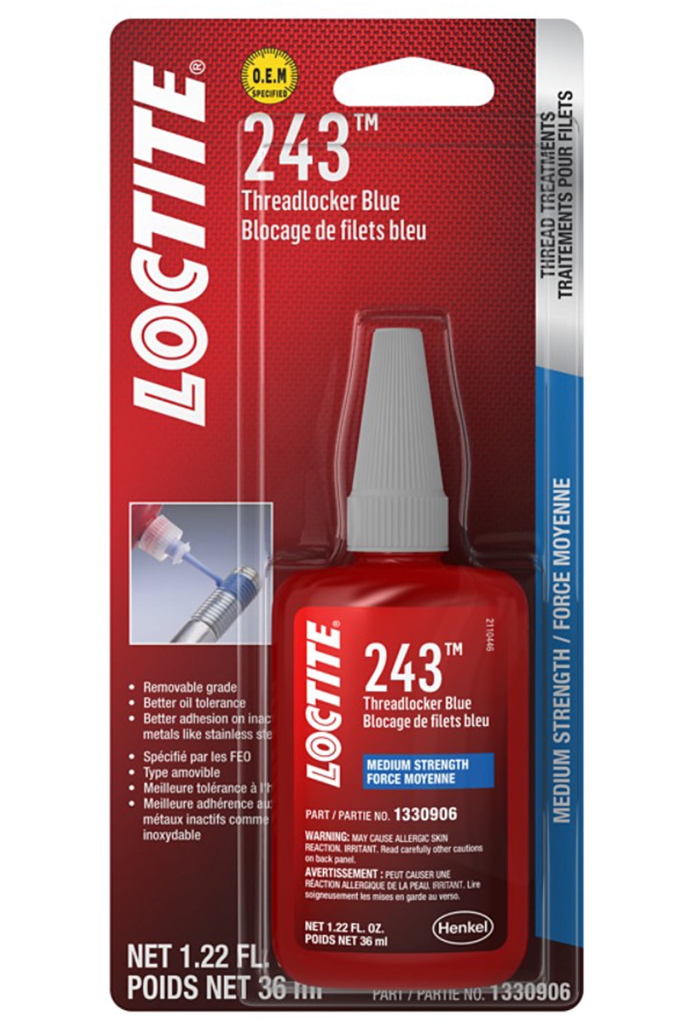 Buy Loctite Threadlocker 243 Blue Oil Resistant Threadlocker Online at