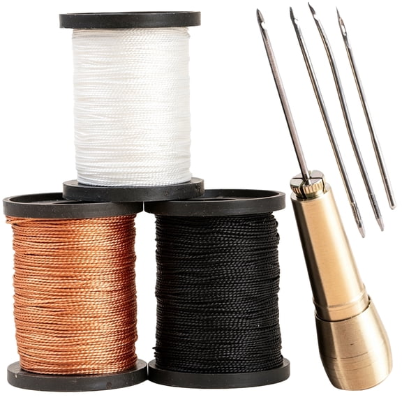 CHONGKO Speedy Ttitcher Sewing Awl, Heavy Duty Nylon Thread for Hand Sewing, Leather Sewing Kit with needle and thread, Upholstery Repair Kit for Hand Stitching Car Seats, Sofa, Carpets, Shoes