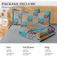 thumbnail image 7 of Quilt Set  Size, Rustic Patchwork  3 count Soft Bed Cover Bedding Set,  Turquoise Lightweight Bedspread Coverlet with 2 Pillow Shams for  Season, 7 of 7