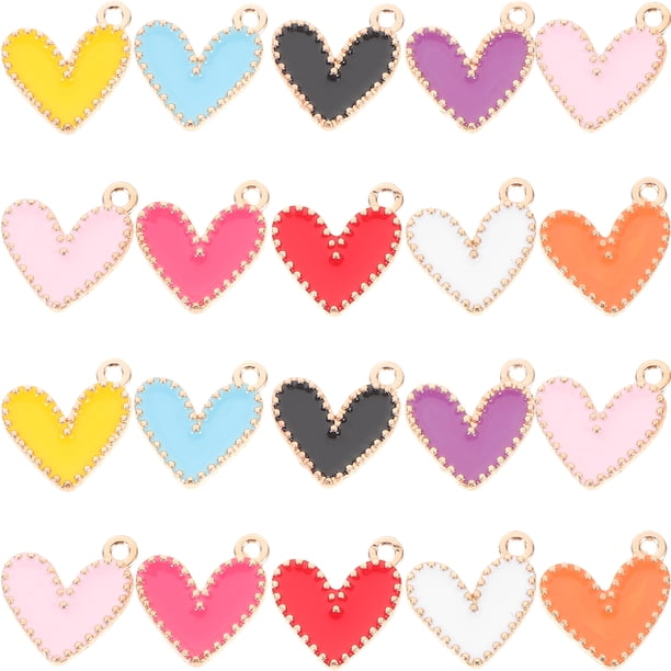 WORGEOUS 90 Uds. De dijes de corazón para hacer collares, colgantes, pulseras, decoraciones, accesorios para hacer joyas