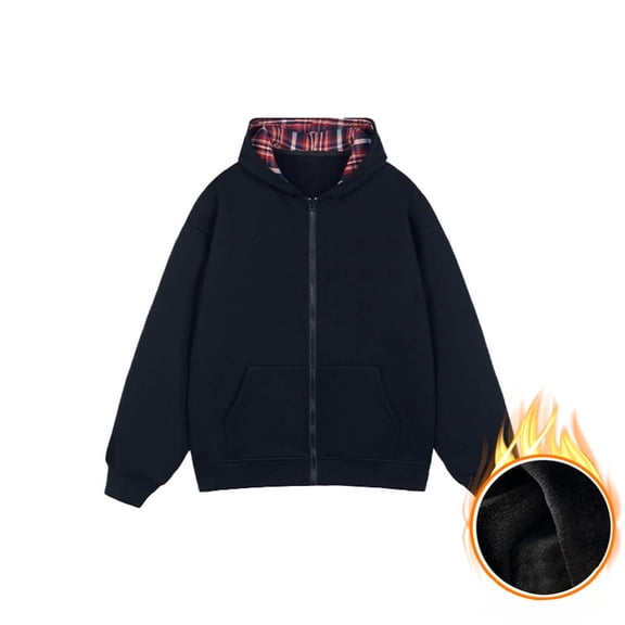 Pejock Men's Hooded Cardigan Zip Up Jacket, Loose Fit Casual Sports Coat for Comfortable Wear