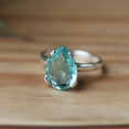 thumbnail image 5 of Blue Topaz Ring, 925 Silver Ring, Prong Setting Ring, Pear Cut Gemstone, Minimalist Ring, Statement Ring, Cocktail Ring, Engagement Ring, 5 of 5