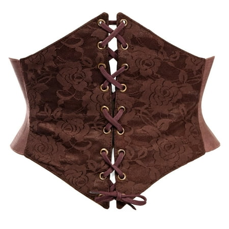 

Lavish Dark Brown Lace Corset Belt Cincher