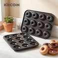 thumbnail image 5 of Kikcoin 3-Piece Muffin Pans & Donut Pan, Nonstick Baking Pan Set, Carbon Steel Bakeware Sets for Cupcakes, Donuts & Homemade Desserts, Oven Safe Up to 446℉, 5 of 9