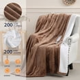 thumbnail image 2 of Sheet&Joy Heated Blanket Electric Brown Twin - 62"x84" Heating Blanket Twin 10 Hours Auto-Off 8 Heat Level Over-Heat Protection Flannel Sherpa Electric ETL Certification, 2 of 8