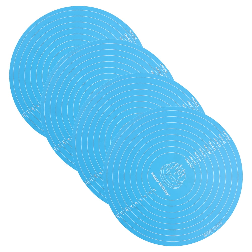 ETHZZLE Sky-Blue Silicone Baking Mat Nonstick Oven Use Antislip Design 4Pcs