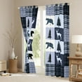 thumbnail image 3 of Feelyou Farmhouse Moose Bear Curtains Pack of 2 (42x84 Each), Retro Blue Stripes Buffalo Curtains Blackout, Rustic Tree Botanical Bedroom Curtains, Window Curtains Bedroom Decor, 3 of 6