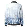 thumbnail image 5 of Women Fall Jackets Floral Print Windbreaker Color Block Cardigan Long Sleeve Zipper Bomber Winter Outfits Clothes, 5 of 5