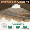 thumbnail image 4 of Warm Color LED Closet Lights Wireless Motion Sensor Puck Light, USB Rechargeable Battery Operated Puck Lights with Remote, Dimmable Under Cabinet Counter Lighting for Wardrobe Kitchen (6 Pack), 4 of 9