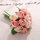 thumbnail image 5 of Wosthever Ramo de rosas artificiales de 12 cabezas, paquete de flores, decoración del hogar, boda, flor falsa Flores artificiales champán, 5 of 6