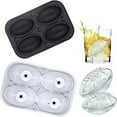 thumbnail image 4 of MOQIN Football Ice Cube Mold, Rugby Ice Cube Tray, Silicone Oval Ice Mold Chocolate Mold with Lid, Make 4 Large Ice Balls for Cocktails Whiskey, Coffee, 4 of 9