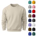 thumbnail image 2 of OIOLOYJM Sweatshirts for Men Long Sleeve Casual Crew Neck Relaxed Fit Athletic Sweatshirts Stylish Comfortable Loungewear Coffee S, 2 of 4