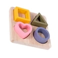 thumbnail image 2 of Juguete clasificador de formas para niños, juego de clasificación a juego de geometría de madera, juguetes de tablero de rompecabezas con formas de aprendizaje preescolar, 2 of 9