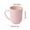 Pink, variant on COM1950s Drinking Cup with Handle, Striped Plastic Tumbler for Home, Multipurpose Beverage Cup for Water, Juice, or Mouthwash, 11 Oz, Set of 1, 3 Colors (Beige, Gray, Pink)