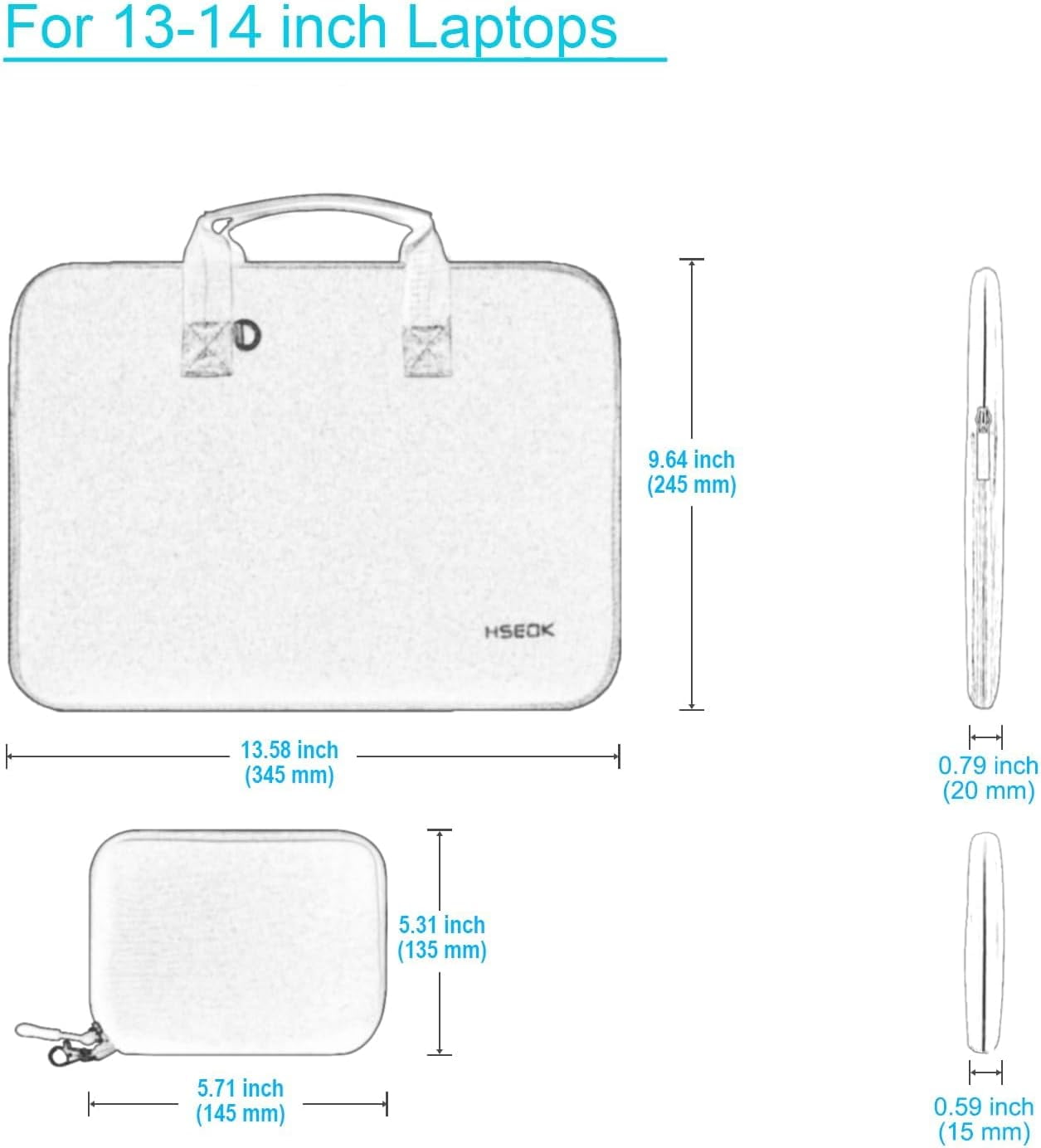Laptop Sleeve 14 inch Case with Small Case, Compatible with MacBook Neo 14, MacBook Pro 14 M5/M4/M3/M2/M1, XPS 14 and Most 14 inch Notebooks, Neoprene Computer Handbag,P01K01