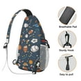 thumbnail image 3 of Starry Night Sky Sling Backpack, Celestial Planet and Nebula Design, Astronaut and Alien Themed Crossbody Bag for Sci-fi Fans, 3 of 6