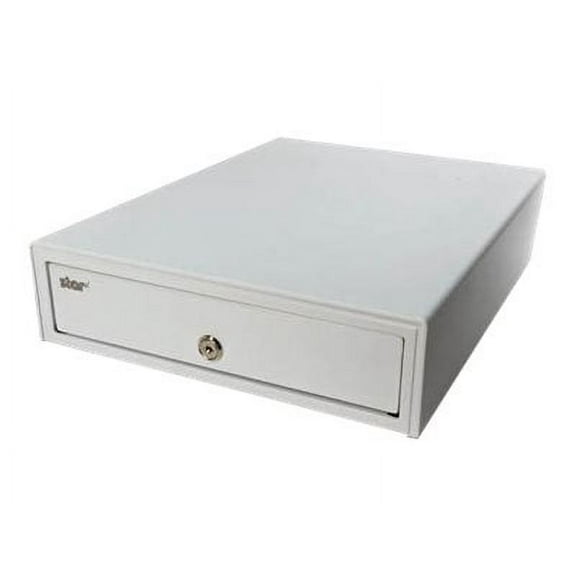 Star Micronics Max Cash Drawer, 3 Bill, 5 CoinPrinter Driven, ABS Plastic, Steel, White, 4.1" Height x 13" Width x 16.3" Depth