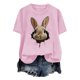 thumbnail image 5 of Tops de Cuello Alto para las Mujeres Amante Impreso Camiseta Cuello Redondo Manga Corta, Poliéster Spandex, 5 of 7