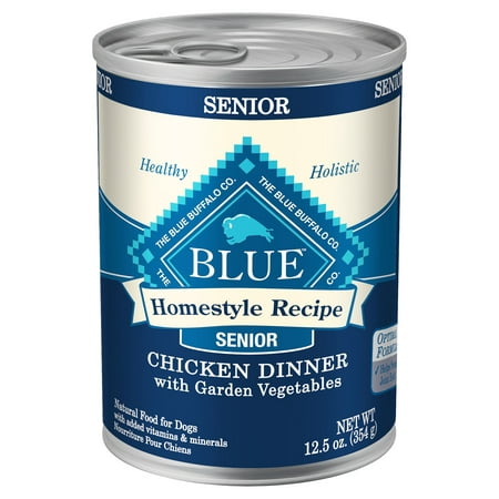 Blue Buffalo Homestyle Recipe Chicken Pate Wet Dog Food for Senior Dogs, Whole Grain, 12.5 oz. Can