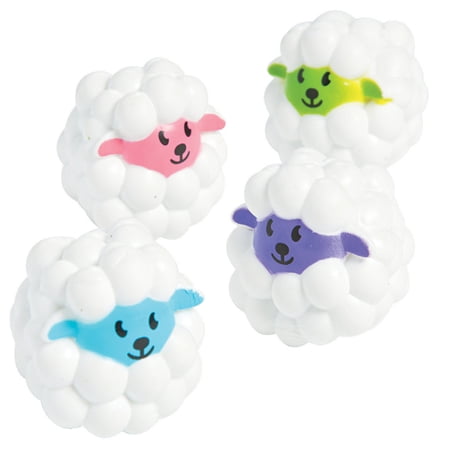 Boston Novelties Easter Lamb Rubber Bouncy Ball Assortment  Set of 4