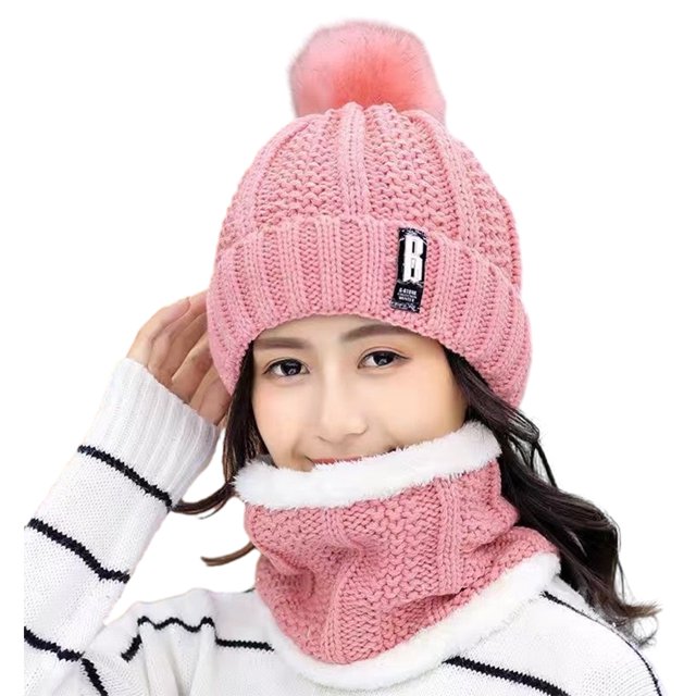 Qarigey Gorro de punto, cálido y elegante, esencial para invierno, varios colores, sombreros para mujer, gorros de invierno, gorro Sombreros rosa