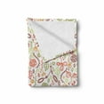 thumbnail image 2 of Nature Soft Flannel Fleece Throw Blanket, Autumn Leaves Hand Drawn Colorful Lines Harvest Season Spring Image, Cozy Plush for Indoor and Outdoor Use, 60" x 80", Lime Green Burgundy, by Ambesonne, 2 of 6