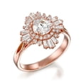 thumbnail image 2 of HeartsAndYou 3.5ct Round Cut Moissanite Engagement Ring for Women Sunburst Ballerina 18k Rose Gold over Silver, 2 of 7