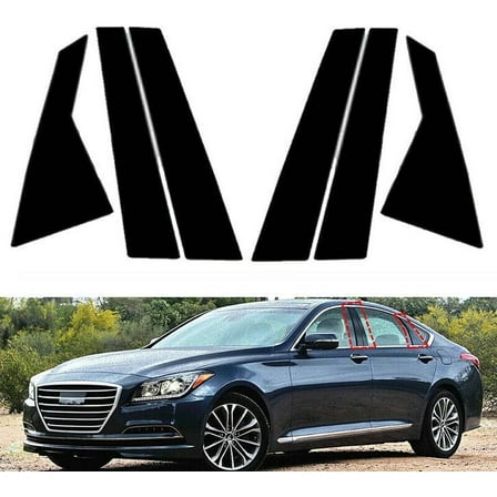 6Pcs Car Window Pillar Posts Door Trim Cover for Hyundai Genesis G80 Sedan 2015 2016 2017 2018 2019 2020 2021 2022 Gloss Black