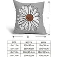 thumbnail image 5 of Burnt Orange White Daisy Pillow Covers 20x20 Set of 2 Spring Summer Gray Grey Colored Decorative Throw Pillows Outdoor Modern Art Flower Pillowcase Square Linen Cushion Case for Home Sofa Couch Bed, 5 of 6