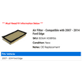 thumbnail image 2 of Air Filter - Compatible with 2007 - 2014 Ford Edge 2008 2009 2010 2011 2012 2013, 2 of 2