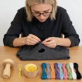 thumbnail image 3 of Hioecau 1 Set Darning Mushroom Wood Darning Egg Knitting Repair Tool Sewing Tool with Elastic Rope Large Eye Needle for Darning Socks Hats Sweaters DIY Sewing Crafts, 3 of 8