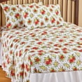 thumbnail image 2 of Collections Etc Bright Red Poinsettia Seasonal Bed Tite Sheet Set, 2 of 3