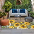 thumbnail image 2 of Sunflowers Retro Outdoor Rug for Patio/Deck/Porch, Non-Slip Large Area Rug 5 x 7 Ft, Pastoral Floral Wooden Planks Farmhouse Indoor Outdoor Rugs Washable Area Rugs, Camping Rug Carpet Runner, 2 of 8