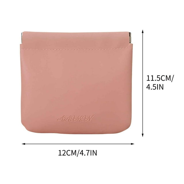 Pequeña Bolsa de Maquillaje Bolsa de Maquillaje de Sellado Automático de la Trampa de Cuero, Pequeña Bolsa de Almacenamiento de Lápiz Labial Portátil de las Mujeres, Mini Cambio de Bolsa de Auriculare