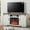 Distressed White, variant on Papajet 59" Fireplace TV Stand with Sliding Barn Door, Electric Fireplace Insert, Dark Walnut