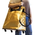 thumbnail image 6 of CleverMade Rolling Tote Cart 62L Collapsible Wheeled Bag, Gold, 6 of 11