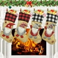 thumbnail image 3 of Christmas Stocks Christmas Decorations Linen Grid Xmas Santa Faceless Doll Stockings Fireplace Hanging Family Holiday Ornaments, 3 of 6