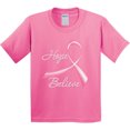 thumbnail image 3 of Inktastic Hope Believe Breast Cancer Ribbon Youth T-Shirt, 3 of 5