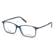 Ermenegildo Zegna EZ5172 Full Rim Rectangle Shiny Transparent Blue/Vicuna Eyeglasses