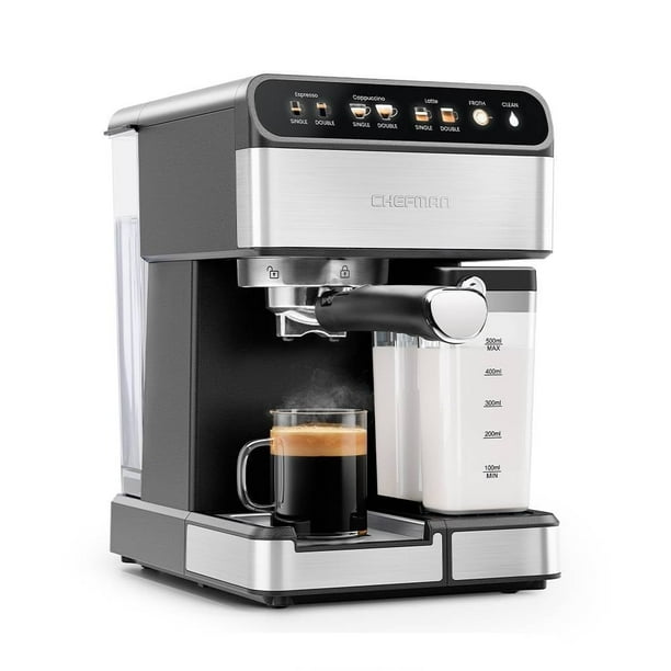 Cafetera Espresso y Capuchino Chefman Panel Touch Acero Inoxidable 1.8 Litros RJ54-I-SV-MX