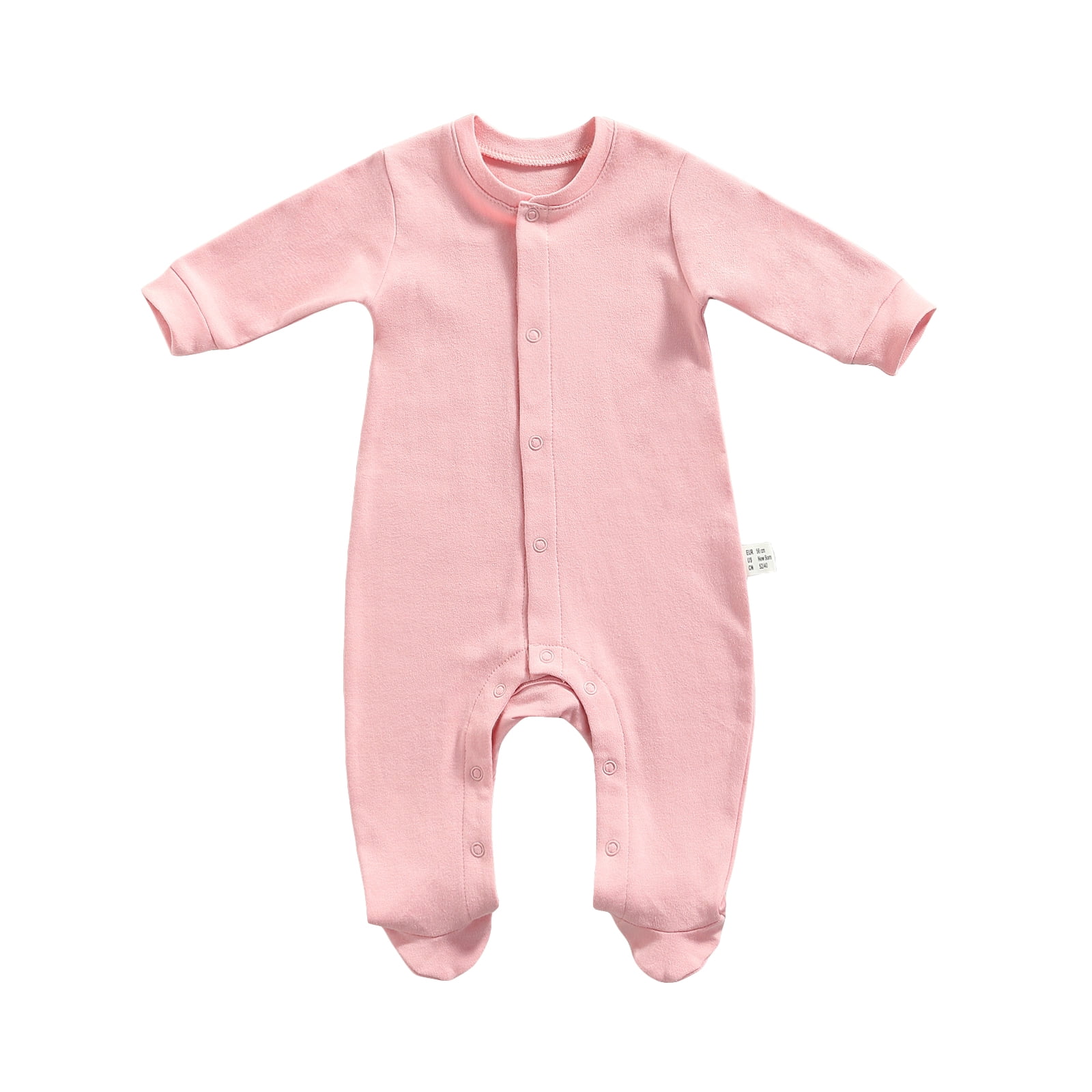 Puloru Baby Footed Rompers Pajamas, Long Sleeve Button Down Jumpsuits