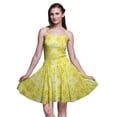 thumbnail image 1 of Bimba Robe Soleil Mini Teinture sur Nœuds pour Femmes à Taille Smockée Imprimée Tenue de Fête d'Été pour les Vacances - Grand, 1 of 5