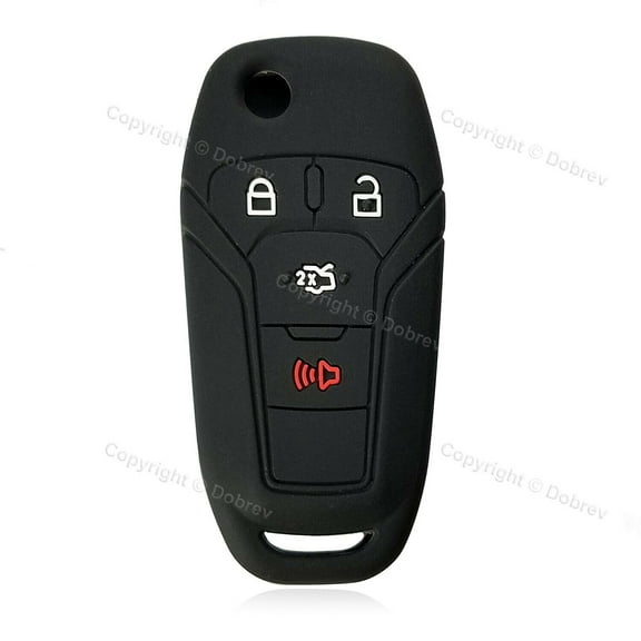 Silicone Cover Entry Car Case Protector for Ford Fusion 2014-2017 Smart Fob Key (black)