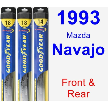 - 1993 Mazda Navajo Wiper Blade Set/Kit (Front & Rear) (3 Blades) - Hybrid
