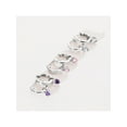 thumbnail image 5 of 925 Sterling Silver Petite Simulated Sapphire Heart Charm Girls Hoop Earrings, 5 of 7