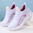thumbnail image 5 of Women's Slip On Casual Walking Shoes Breathable Jogger Running Shoes Comfortable Workout Gym Lace Up Sneakers White Size 8, 5 of 7