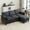 Dark Gray L-Shape, variant on FFH Sectional Sofa Modular with Ottomans with Storage, 68" Full Size Sofa Bed Couch for Small Space, Sleeper Sofa Bed for Living Room, Solid Wood Frame 2-Seater Memory Foam Loveseat Sofa-Beige
