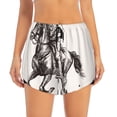 thumbnail image 2 of Balery Cowboy Ride A Horse Pantalones cortos deportivos para mujer con forro y dos bolsillos, elásticos, para entrenamiento, gimnasio, yoga-Small, 2 of 7